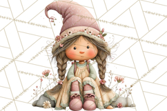 Fairy Gnome Forest Clipart PNG, Pastel Forest Gnomes Product Image 2