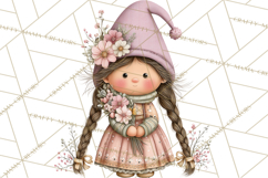 Fairy Gnome Forest Clipart PNG, Pastel Forest Gnomes Product Image 2