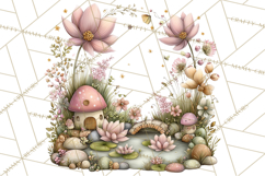 Fairy Gnome Forest Clipart PNG, Pastel Forest Gnomes Product Image 5