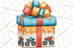 Monster Truck Birthday Party Clipart, Racing Celebration Png Product Image 2