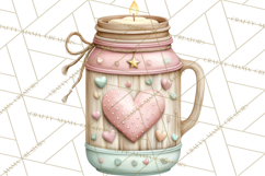 Rustic Valentine Decor Clipart, Burlap Heart PNG Product Image 2