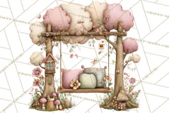 Fairy Gnome Forest Clipart PNG, Pastel Forest Gnomes Product Image 3