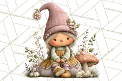 Fairy Gnome Forest Clipart PNG, Pastel Forest Gnomes Product Image 4