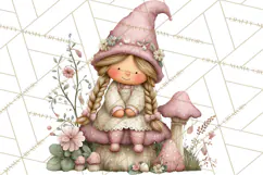 Fairy Gnome Forest Clipart PNG, Pastel Forest Gnomes Product Image 2