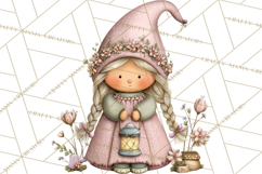 Fairy Gnome Forest Clipart PNG, Pastel Forest Gnomes Product Image 3