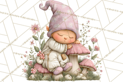 Fairy Gnome Forest Clipart PNG, Pastel Forest Gnomes Product Image 4