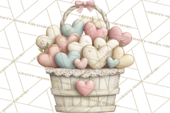 Rustic Valentine Decor Clipart, Burlap Heart PNG Product Image 3