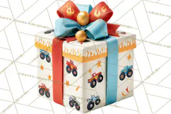 Monster Truck Birthday Party Clipart, Racing Celebration Png Product Image 3