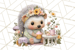 Easter Forest Animal Clipart, Cute Tea Party Woodland Png Product Image 2