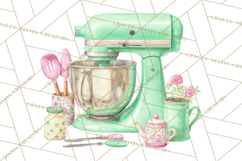 50s Retro Kitchen Clipart, Vintage 1950s Kitchen Appliances Product Image 4