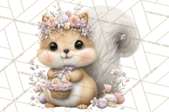 Easter Forest Animal Clipart, Cute Tea Party Woodland Png Product Image 3