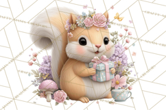 Easter Forest Animal Clipart, Cute Tea Party Woodland Png Product Image 4