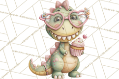 Valentine Dinosaur Clipart PNG, Cute Valentine Dinosaurs Product Image 5