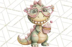 Valentine Dinosaur Clipart PNG, Cute Valentine Dinosaurs Product Image 5