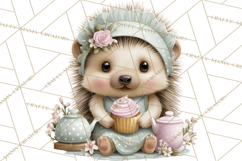 Easter Forest Animal Clipart, Cute Tea Party Woodland Png Product Image 2