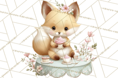 Easter Forest Animal Clipart, Cute Tea Party Woodland Png Product Image 5