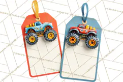 Monster Truck Birthday Party Clipart, Racing Celebration Png Product Image 3