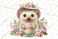 Easter Forest Animal Clipart, Cute Tea Party Woodland Png Product Image 3