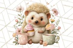 Easter Forest Animal Clipart, Cute Tea Party Woodland Png Product Image 4