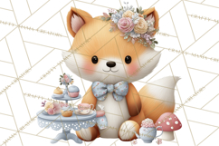 Easter Forest Animal Clipart, Cute Tea Party Woodland Png Product Image 2