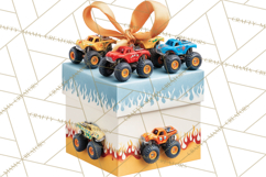 Monster Truck Birthday Party Clipart, Racing Celebration Png Product Image 4