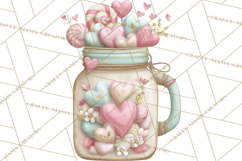Rustic Valentine Decor Clipart, Burlap Heart PNG Product Image 5