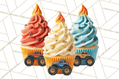 Monster Truck Birthday Party Clipart, Racing Celebration Png Product Image 5
