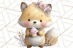 Easter Forest Animal Clipart, Cute Tea Party Woodland Png Product Image 5