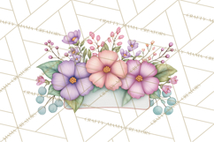 Spring Floral Frames and Borders PNG, Pastel Flower Clipart Product Image 4