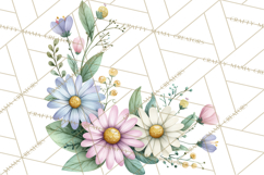 Spring Floral Frames and Borders PNG, Pastel Flower Clipart Product Image 4