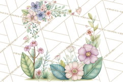 Spring Floral Frames and Borders PNG, Pastel Flower Clipart Product Image 2