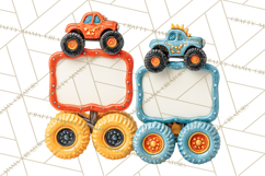 Monster Truck Birthday Party Clipart, Racing Celebration Png Product Image 2