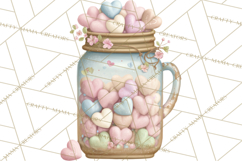 Rustic Valentine Decor Clipart, Burlap Heart PNG Product Image 2