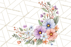 Spring Floral Frames and Borders PNG, Pastel Flower Clipart Product Image 3