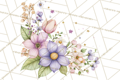 Spring Floral Frames and Borders PNG, Pastel Flower Clipart Product Image 5