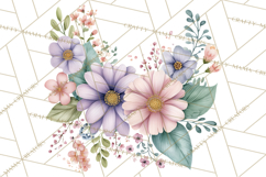 Spring Floral Frames and Borders PNG, Pastel Flower Clipart Product Image 4
