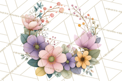 Spring Floral Frames and Borders PNG, Pastel Flower Clipart Product Image 2