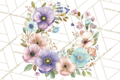 Spring Floral Frames and Borders PNG, Pastel Flower Clipart Product Image 3