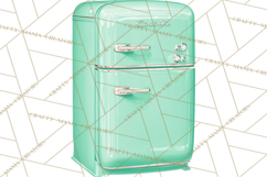 50s Retro Kitchen Clipart, Vintage 1950s Kitchen Appliances Product Image 2