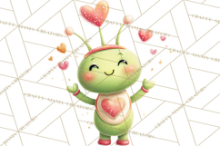 Green Alien Valentine Clipart PNG, Cute Alien Valentines Product Image 2