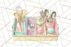 50s Retro Kitchen Clipart, Vintage 1950s Kitchen Appliances Product Image 3