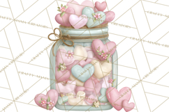 Rustic Valentine Decor Clipart, Burlap Heart PNG Product Image 3