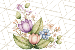 Spring Floral Frames and Borders PNG, Pastel Flower Clipart Product Image 3