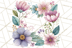 Spring Floral Frames and Borders PNG, Pastel Flower Clipart Product Image 4