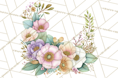 Spring Floral Frames and Borders PNG, Pastel Flower Clipart Product Image 2