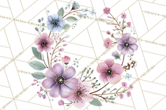 Spring Floral Frames and Borders PNG, Pastel Flower Clipart Product Image 4