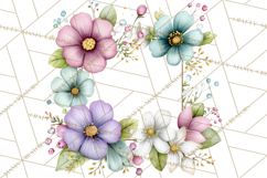 Spring Floral Frames and Borders PNG, Pastel Flower Clipart Product Image 2