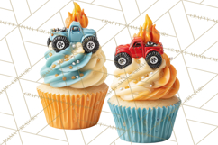 Monster Truck Birthday Party Clipart, Racing Celebration Png Product Image 4