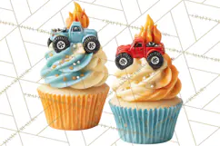 Monster Truck Birthday Party Clipart, Racing Celebration Png Product Image 4