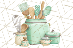 50s Retro Kitchen Clipart, Vintage 1950s Kitchen Appliances Product Image 4